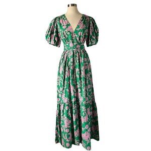 Xirena Larkyn Caprisyn Green Maxi Dress Floral